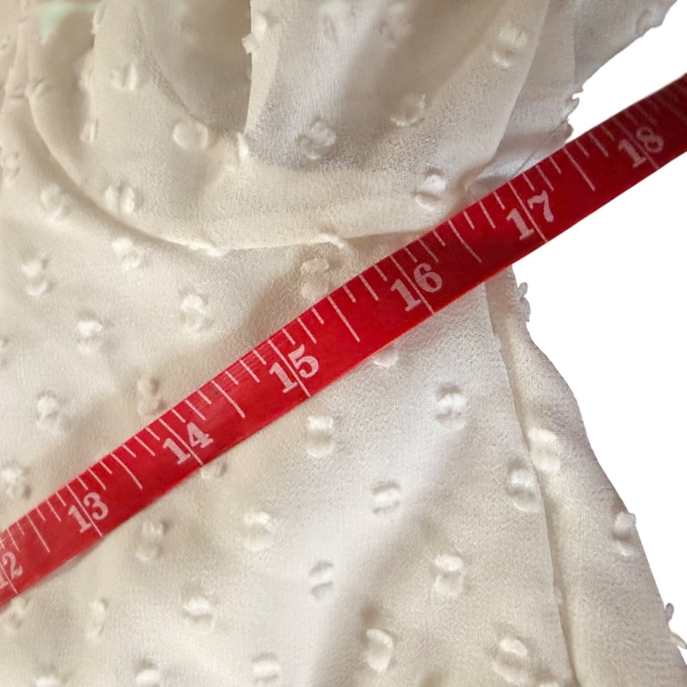 Altar'd State White Swiss Dot Size L  Dress Ruffled Tiered Mini V-Neck Fairycore - Picture 11 of 16
